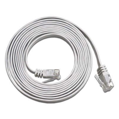 CAT6 Flach-Patchkabel U/UTP 2 Meter - Weiß