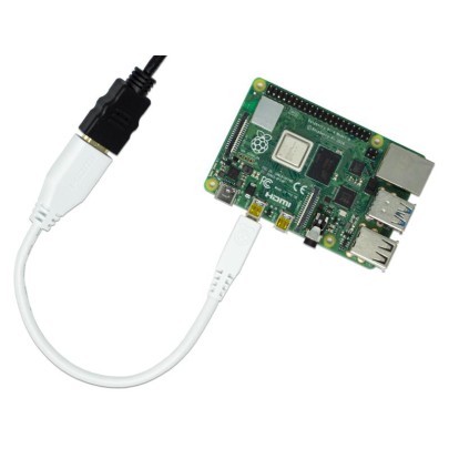 Micro-HDMI zu HDMI A/F Adapterkabel Weiß