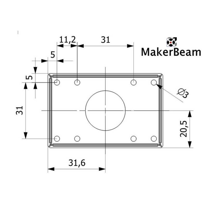 MakerBeam NEMA 17 Halterung