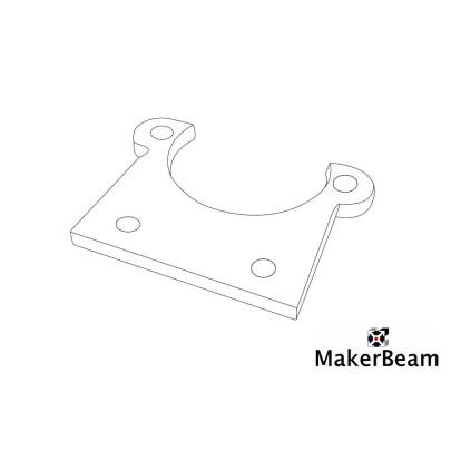 MakerBeam Flache Schrittmoter Halterung