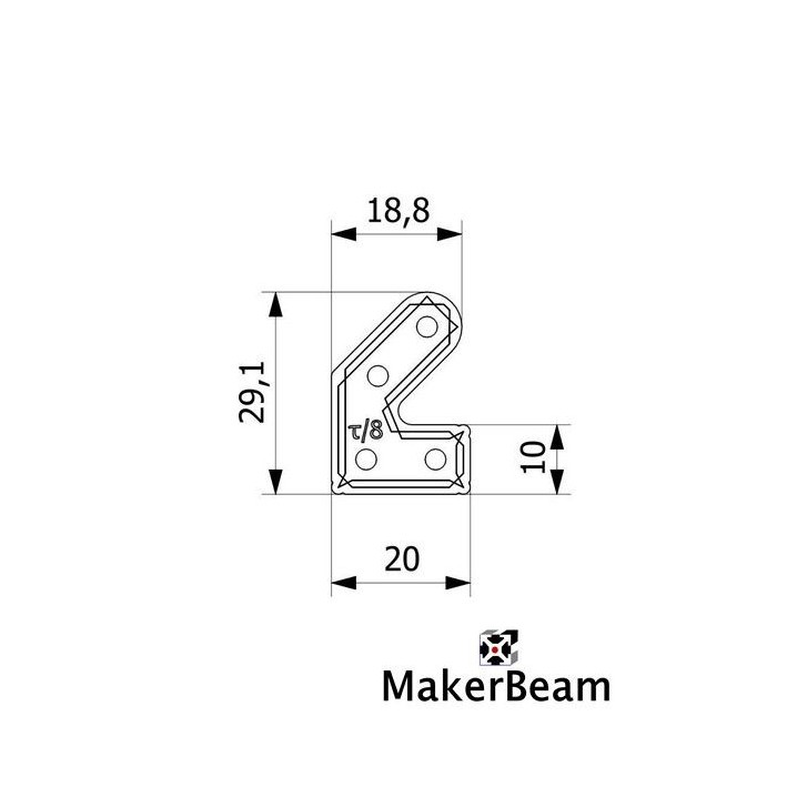 MakerBeam Verbinder 45 Grad  12 Stk.