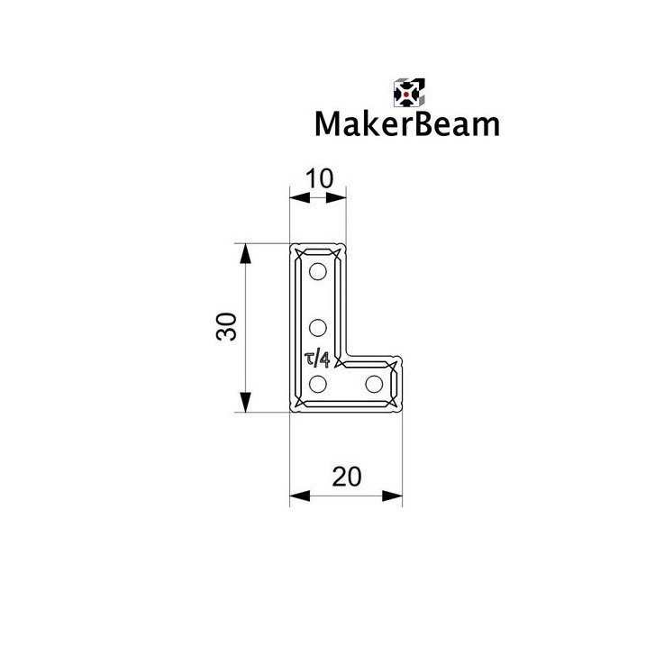 MakerBeam Verbinder Rechtwinklig L- Form 12 Stk.