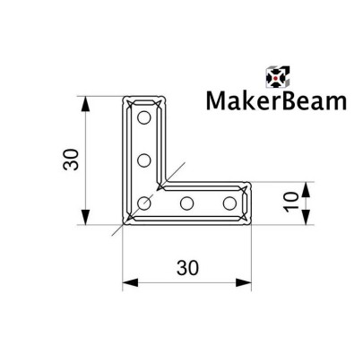 MakerBeam Verbinder Rechtwinklig 12 Stk.