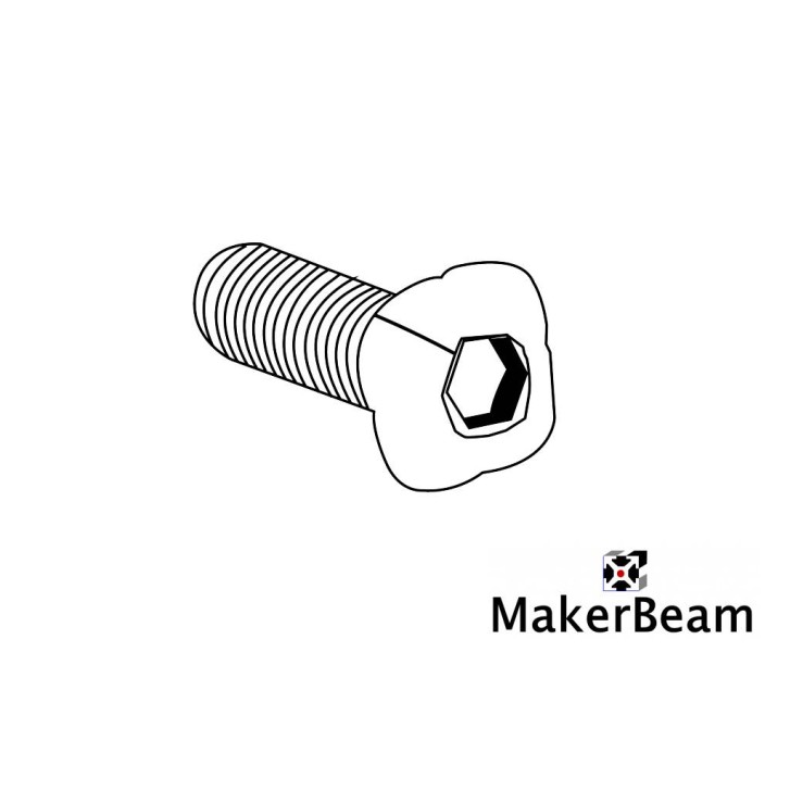 MakerBeam Sechskantschrauben 12mm M3 Gewinde 100 Stk.