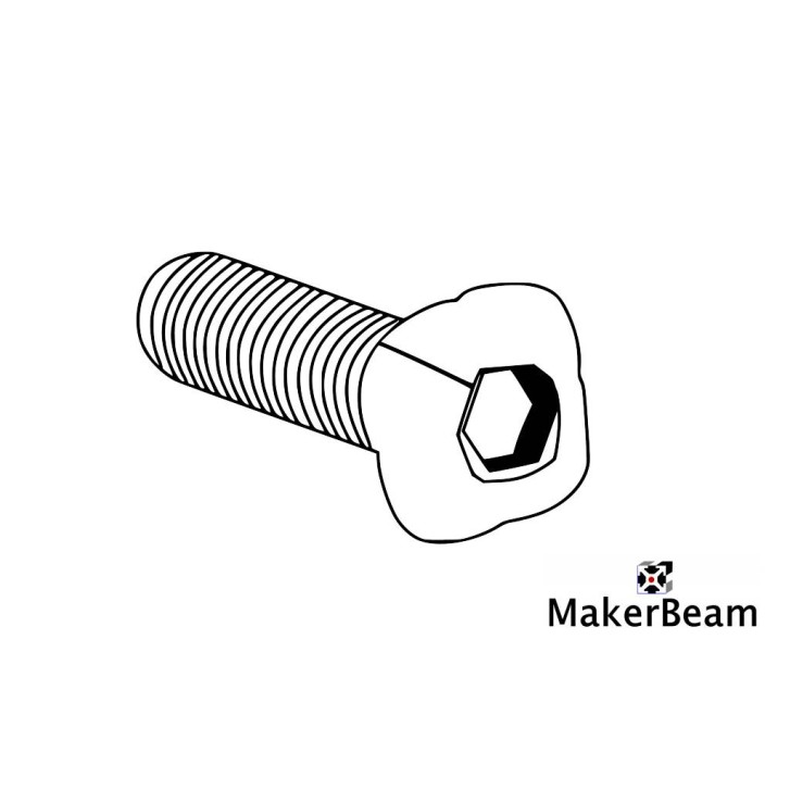 MakerBeam Sechskantschrauben 25mm M3 Gewinde 25 Stk.