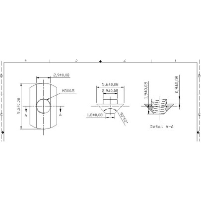 T- Nut Muttern M3 Gewinde 25 Stk.