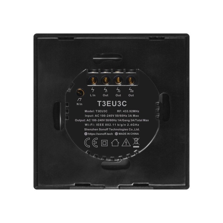 SONOFF TX T3EU3C Wall Switches schwarz (3 Taster)