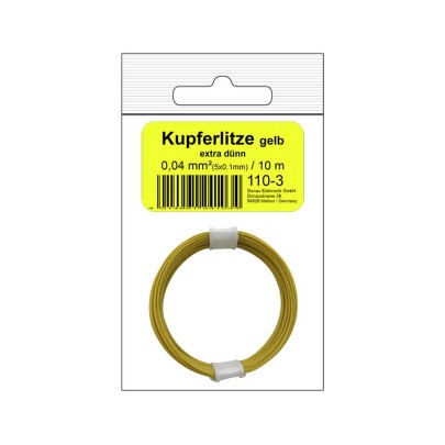 Kupferschalt Litze 0,04 mm² / 10 m gelb in SB Beutel