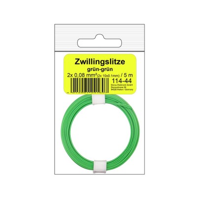 Zwillingslitze 0,08 mm² / 5 m grün-grün in SB