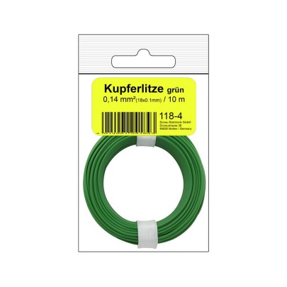 Kupferschalt Litze  0,14 mm² / 10 m / grün in...