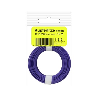 Kupferschalt Litze  0,14 mm² / 10 m / violett in SB...