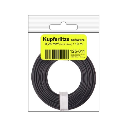 Kupferschalt Litze  0,25 mm² / 10 m / schwarz in SB...