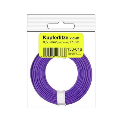 Kupferschalt Litze  0,50 mm² / 10 m / violett in SB...