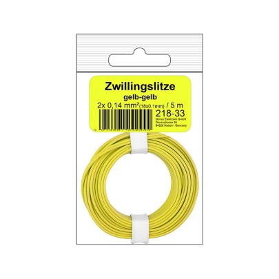 Zwillingslitze 0,14 mm² / 5 m gelb-gelb in SB