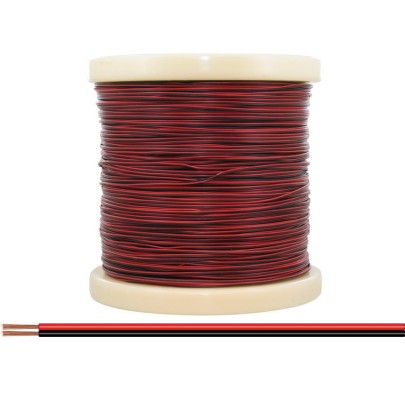 Zwillingslitze 0,14 mm² / 500 m rot-schwarz