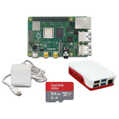 Raspberry Pi 4 Modell B Bundle offiz.Teile Rot/Weiß...