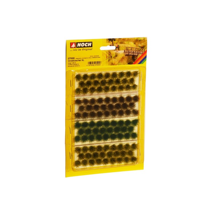 NOCH 07005 Grasbüschel XL beige-grün, dunkelgrün, braun, 104 Stück, 9 mm