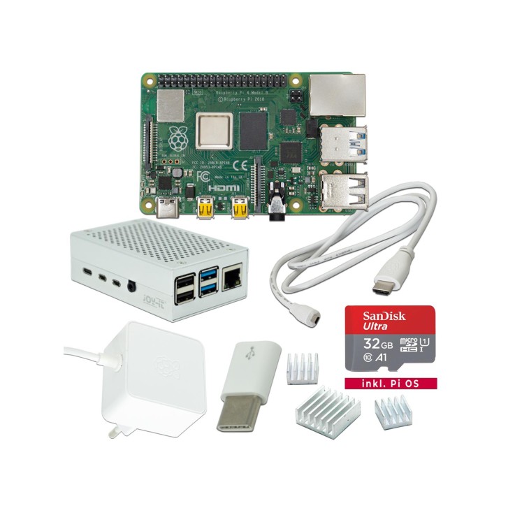 Raspberry Pi 4 2GB Standard Bundle weiß