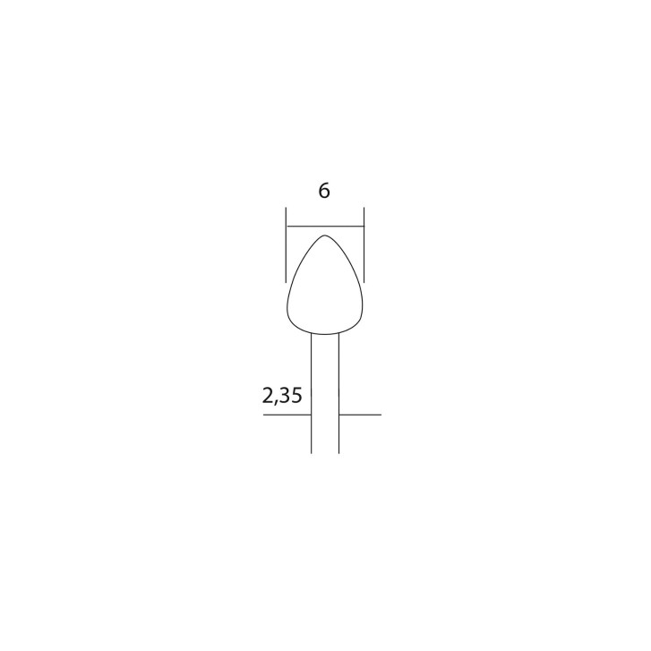 Fräser Flamme (Wolfram-Vanadiumstahl), 6 mm, 2 Stück