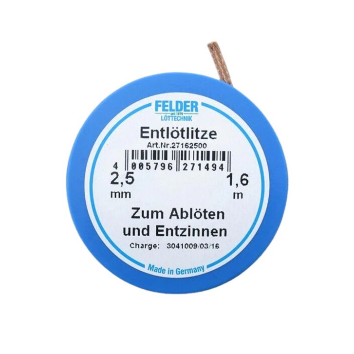 Schönwitz 27149 Entlötsauglitze Entlötlitze Felder Löttechnik blau 2,5mm breit 1,6m lang