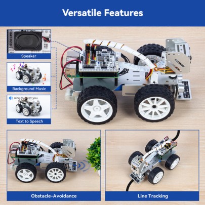 SunFounder Smart Video Robot Car Kit für Raspberry Pi 4/3B+/3B/Zero W