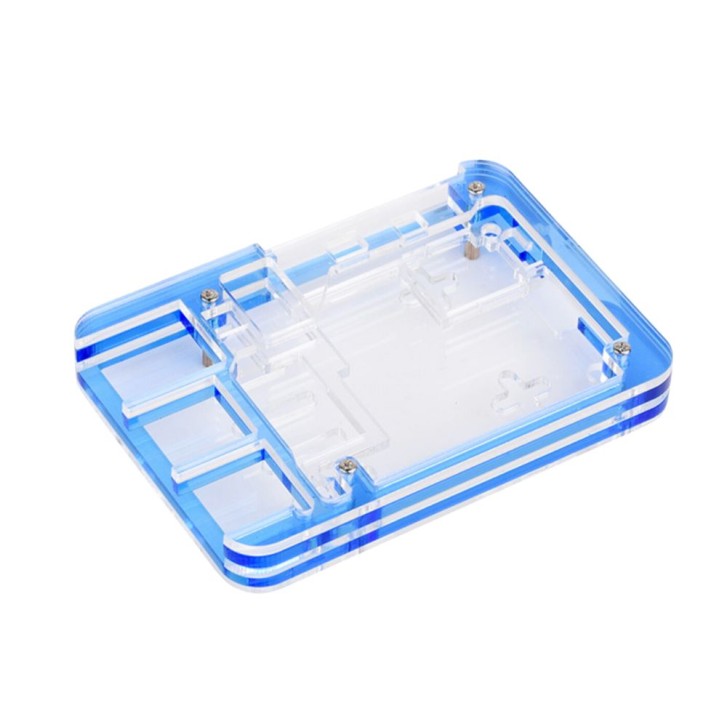 Transparentes & blaues Acryl-Gehäuse für Raspberry Pi 5 - 26088