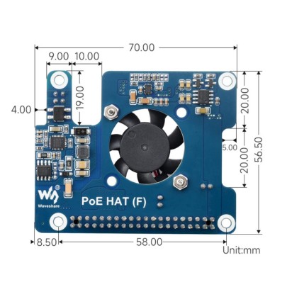 Power Over Ethernet HAT (F) für Raspberry Pi 5