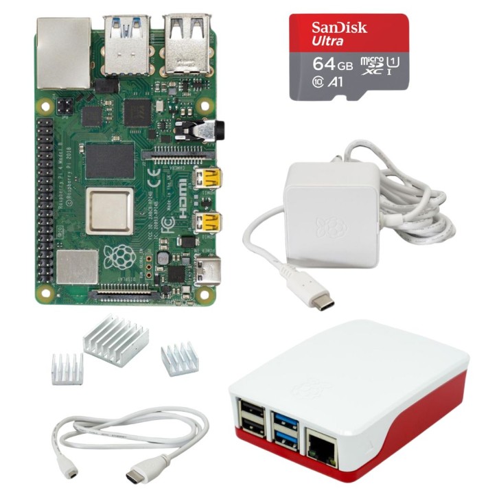 Raspberry Pi4 B 1 GB RAM Bundle rot/weiß