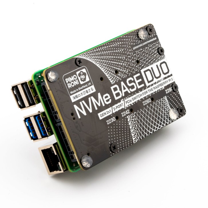 NVMe Erweiterung Duo für Raspberry Pi 5 - NVMe Erweiterung Duo + 1000GB (2x500GB) SSD