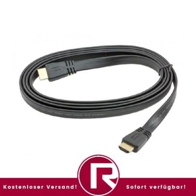 HDMI Flachkabel Schwarz 1,5m vergoldete Stecker